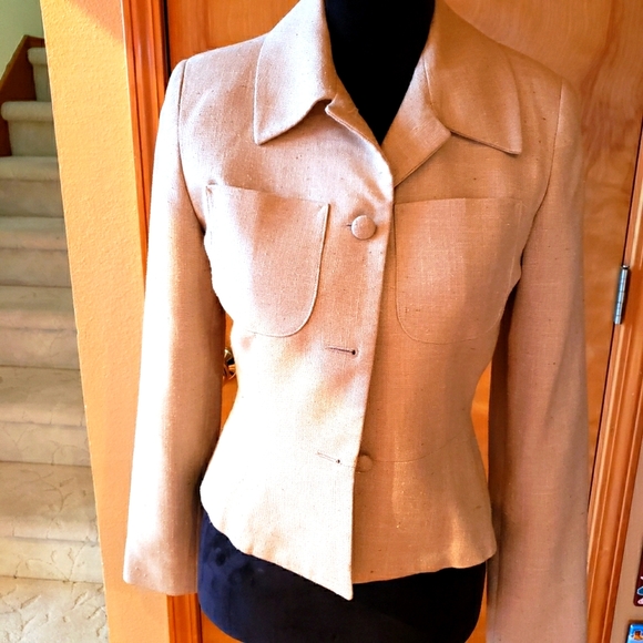 Jordon & Cole Jackets & Blazers - Jordon & Cole tan linen jacket size small